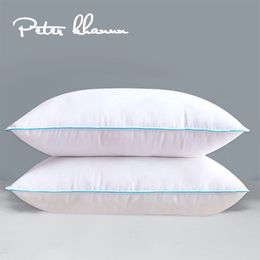 Peter Khanun Euro Square Bed Pillows Goose Feather Filler Neck Protection Slow Rebound Pillow 100% Cotton Shell Anti Mite1 Pcs 240309