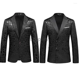 Men's Suits 2024 Men Autumn Winter Pure Colour Blazers Casual Suit Korean Style Slim Trend Jacket Black Party Costume Coat