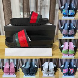 Designer-Slides für Herren und Damen, Sommer-Sandale, Strandrutsche, flache Plattform, Damen-Badezimmer-Hausschuhe, Flip-Flops, gestreifte Tiger-Biene, lässiger Slipper