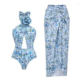 Women's Swimwear 2024 Fashion 3D Flower Cutout One Piece Swimsuit And Skirt Summer Push Up Slimming Women Beachwear Bathing Suit