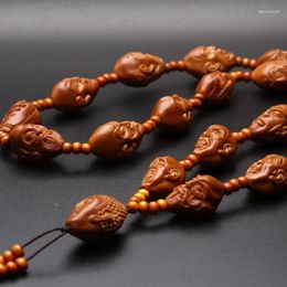 Strand Nut Carved Eighteen Disciples Of The Buddha Neck Hanging Olive Hu Guanyin Bracelet