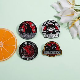 Punk Animal Enamel Pins Bat Cat Cartoon Brooches Metal Lapel Badge Backpack Clothes Collar Accessories Jewellery Pin for Friends