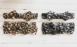 Children039s Printing Stretch Cloth Leopard Bowknot Kid Girls Fabric Headband Baby Hair Accessories Pretty Kids Hair Decor1577406