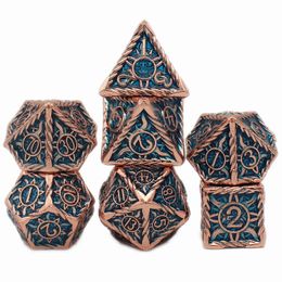 Style Metal Dice 7 Pcs Galaxy D DND Polyhedral SetDungeons for Role Playing Rpg Game Pathfinder 240312