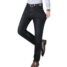 Men's Jeans Luxury Denim Business Casual Man's Long Pants Classic Elastic Regular Fit Straight Gentleman Trousers Dropship