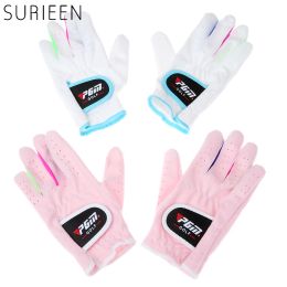 Gloves SURIEEN 1 Pair Children Kids Outdoor Sport Golf Gloves High Quality Microfiber Cloth Breathable Antislipping Gloves 14 15 16 17