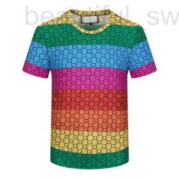 Erkek Tişörtler Tasarımcı Erkek Tasarımcıları Tişörtler Kısa Kol Tam Vücut Mektubu Baskı Üst Erkekler Sıradan T-Shirt Çok Renkli Stil Gökkuşağı G Sokak Giyseni Üst TQ65