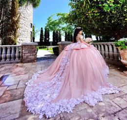 Gorgeous Blush Pink Quinceanera Dresses Masquerade Off The Shoulder Puffy Ball Gown Prom Dresses With Appliques Sweet 16 vestidos 4515302