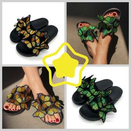 2024 Women Summer Craft Embroidered Three Dimensional Butterfly Slippers GAI sandals easy matching Unique Design Outwear embroidery Extremely Slim 36-41