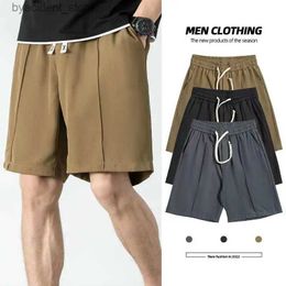 Men's Shorts Ice Silk Five Point Shorts Mens Summer 2024 Thin Loose Sweatpants Big Shorts Wear Mens Casual Five Point Pants Mens Clothing L240320