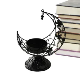 Candle Holders Moon Tealight Shape Hollow Out Stand Metal Tea Light Holder Decoration Pillar Stands For