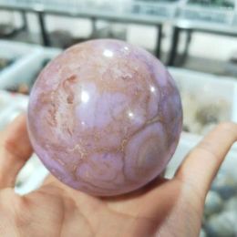 Decorative Figurines Natura Purple Mica Ball Quartz Crystal Sphere Chakra Healing Stone Meditation Mineral Specimen Home