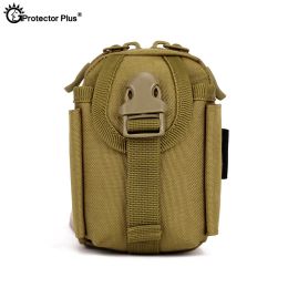 Bags PROTECTOR PLUS Small Tactical Pouch Attachment Bag Molle System Accessory Outdoor Waterproof Sports Bag 4.5inch mobile phone