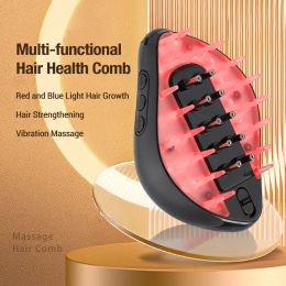 Treatments Electric Scalp Massager for Hair Growth Comb Essencial Oil Applicator 650nm Red Light Therapy EMS Microcurrent Head Massage Spa