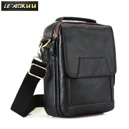 Original Leather Male Casual Design School Shoulder Messenger Crossbody bag Fashion College Tablet Tote Mochila Satchel 150b 240307