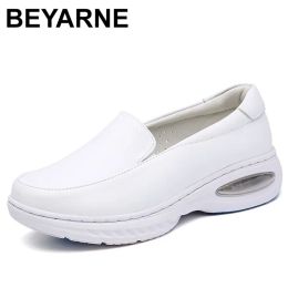 Loafers Summer Genuine Leather Women's Shoes Nurse Swing Work All Single Star Wedges Women's Shoes Black White Platform Womens Shoes