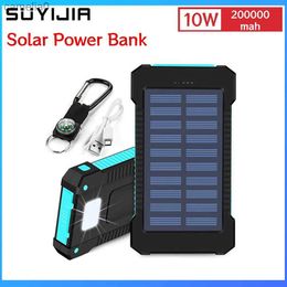 Cell Phone Power Banks Solar Power Bank 20000mAh Compass Outdoor Fast Charging Multi functional Solar Panel Power PackC24320