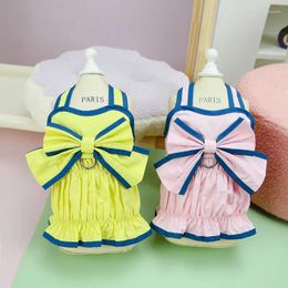 Dog Apparel Contrast Colour Bowknot Clothes Fashion Ruffle Design Small Clothing Cat Comfortable Sweet Kawaii Costume Pet Products