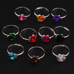 Colourful Little Flower Ring Adjustable Size 100pcs/lot Fresh Band Rings Jewellery DIY NEW R3088/98 2622