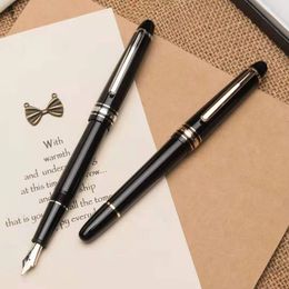 Роскошная ручка MB Monte, черная смола, золото и серебро 145, шариковая ручка Blance, авторучка для подписи, офисные принадлежности, подарок 240307