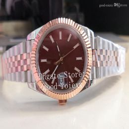 12 Style 41mm Watches Men's Everose Rose Gold Watch Jubilee Bracelet Men BP 2813 Movement Chocolate Brown Wimbledon Crystal L202N