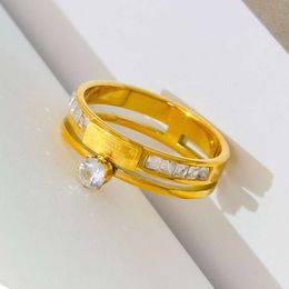 Rose Gold Titanium Steel Ring for Women Japanese Korean Style Band Ring