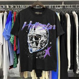 Hellstar T Shirt Designer T Shirts Graphic Tee Clothing Clothes Hipster Washed Fabric Street Graffiti Lettering Foil Print Vintage Black Loose Fitting 808 561 681