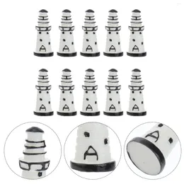 Garden Decorations Aquarium Resin Ornament Miniature Lighthouse Decro Mediterranean Figurines Ornaments For Tank Home Or Po Props ( 10Pcs )