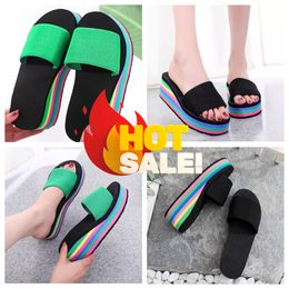 Slippers women's one-sided flip flops summer thick sole sandals outerwear casual beach GAI flip-flo platform black Colourful sandbeach bigsize outdoor eva size36-41