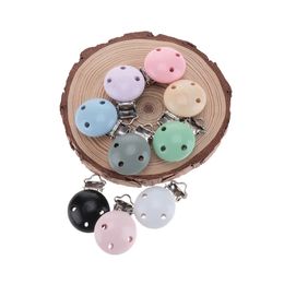 50pcs Baby Pacifier Clips Wood Metal 29mm Infant Soother Clasps Nipple Holder Baby Goods Teething Beads Clips 240311