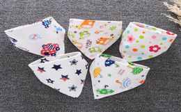 Baby Bibs Waterproof Triangle Cotton Cartoon Child Baberos Bandana Bibs Babador Dribble Bibs Newborn Slabber Absorbent Cloth1513034