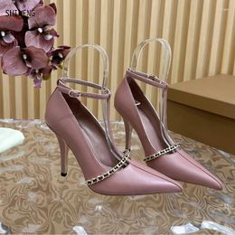 Shoes Dress 2024 252 Spring Women's Fashion Pumps Pointed Toe High Heels Shallow Sandals for Women Zapatos Mujer 5