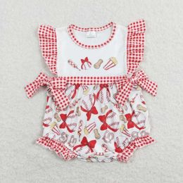 Clothing Sets Western Short Sleeve Girls Baseball Boutique RTS Summer Jumpsuit Baby Clothes Romper
