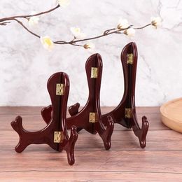Decorative Plates Wooden Easel Wood Wedding Table Po Card Stand Plate Display Holder Home Decor Imitation Solid Porcelain