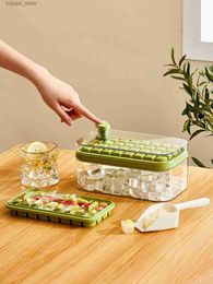 Ice Cream Tools WORTHBUY New Silicone Square Ice Mold Ice Cube Trays Lid Mold Storage Box Creative Tool Ice Cube Maker Cool Drinks Kitchen Bar L240319