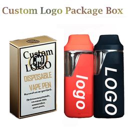 Customized Disposable Vape Pen 1ml 2ml Pod Empty E-cigarettes Packaging Preheating Vaporizer Pens Thick Oil Carts 320mah Battery Custom Logo OEM Box Matte Glossy Bag