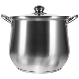 Double Boilers Stainless Steel Pot Milk Home Cooking Container Pots Metal Stockpot Large Capacity Multi-layer Food Soup