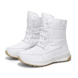 Boots Snow Boots Women Waterproof Keep Warm Plush Platform Shoes Female Lace Up MidCalf Boots Winter Shoes Botas Femininas