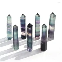 Decorative Figurines 1 Pcs 6 To 7 Cm Natural Rainbow Fluorite Healing Crystal Towers Point