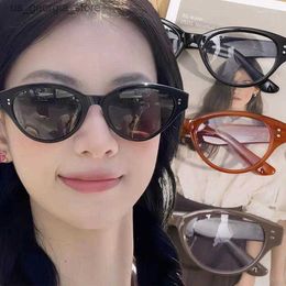 Sunglasses Sunglasses Retro Oval Frame Glasses Women Girl Simple Cute Black Reading Daily Dating Exquisite Fashion Jewelry Accessories Y240320