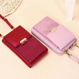 Bag PU Mini Leather Purses And Handbags For Women 2024 Designer Luxury Fashion Girls Female Shopper Solid Color Mobile Phone Wallets