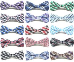 Baby Ties Kids Cotton and Adjustable Bow Tie British style Children plaid Necktie Fashion Children Cute lattice Necktie B3374588213