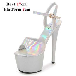 Dress Shoes Heel Pole Dance Stripper High Heels Women Sexy Show Sandals Party Club 13 15 17 CM Platform High-heeled H240321ZEELT309