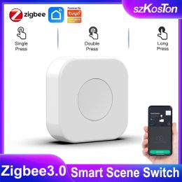 Control Zigbee 3.0 Mini Button Tuya Smart Scene Switch Smart Life App Wireless Remote Control Automation Residential Works with Gateway