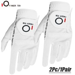 Gloves New Comfortable Soft Mens Golf Gloves 2 Pcs or 1 Pair Left Right Hand Flexible Rain Hot Wet All Weathe Grip Drop Shpping