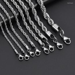 Chains ULJ HIgh Quality Rope Chain Men Necklace Width 3/4/5 MM Stainless Steel Cuban For Women Jewellery