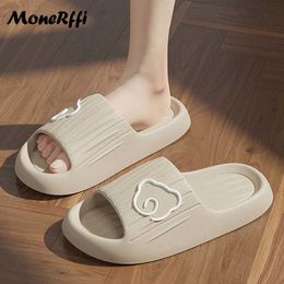 Slippers 2024 Summer Women Beach Slides Cartoon Cat Flip Flops Mens Thick Sole Indoor Bathroom Anti-Slip Shoes Couple Sandals01MUPA H240322BWFX H240322