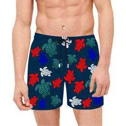 Vilebre Men's Shorts Bermuda Pantaloncini Boardshorts Mężczyźni Swim Shorty Tortue Multicolores Prownki Męskie Berfwearność Berfingowa plaża Short Turtles Summer 89698