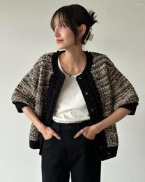 Women's Jackets 2024 Autumn And Winter Style Japanese Retro Simple Handmade Crochet Sweater Cardigan Loose Casual Top For Women