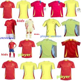 Spanien-Spielerversion PEDRI Fußballtrikots 24 25 LAMINE YAMAL RODRIGO PINO MERINO SERGIO M.ASENSIO FERRAN HERMOSO CALDENTEY Männer-Kinder-Kit-Shirt Spanisches Heimspiel